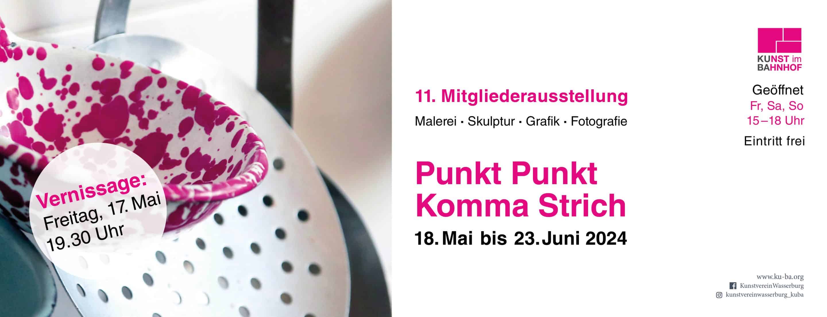 Einladung zur Ausstellung "Punkt Punkt Komma Strich"