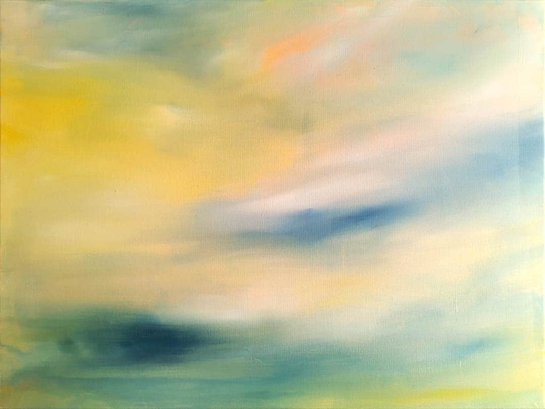 Acrylgemälde Schweben (2), 60x60 cm, erinnert an Wolken
