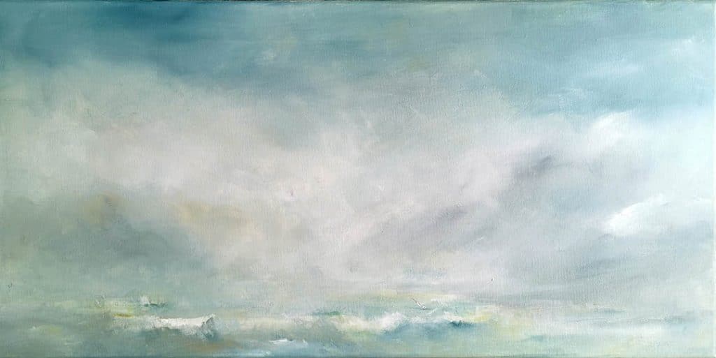 Acrylgemälde von Dagmar Reiche: Wasser (Sturm), 40x80 cm